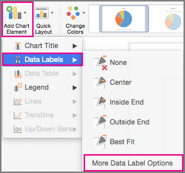 excel for mac line chart data labels first and last only